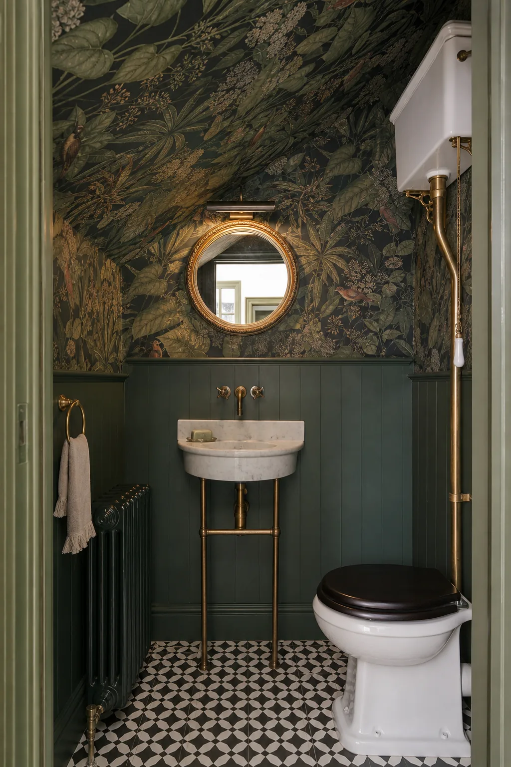 Botanical Wallpaper Cloakroom in a Victorian Villa, Primrose Hill, London