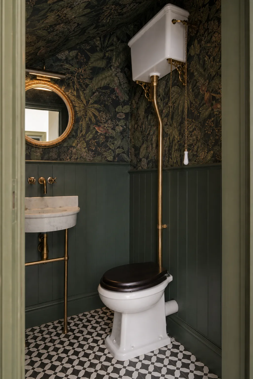 Botanical Wallpaper Cloakroom in a Victorian Villa in Primrose Hill, London, photo 2 of 3