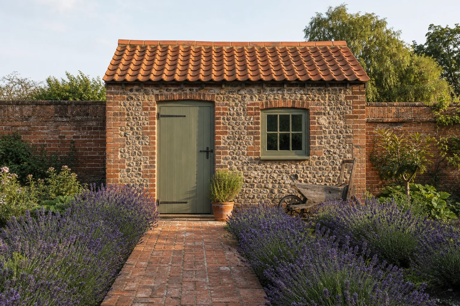 Restored Brick and Flint Potting Shed in Burnham Market, Norfolk, photo 1 of 3