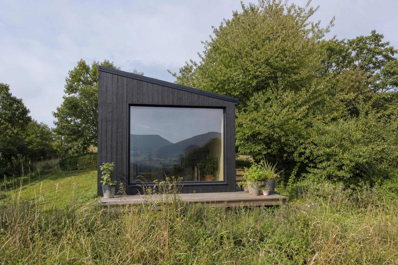 Charred Timber Garden Studio for an Artist, Crickhowell, Powys