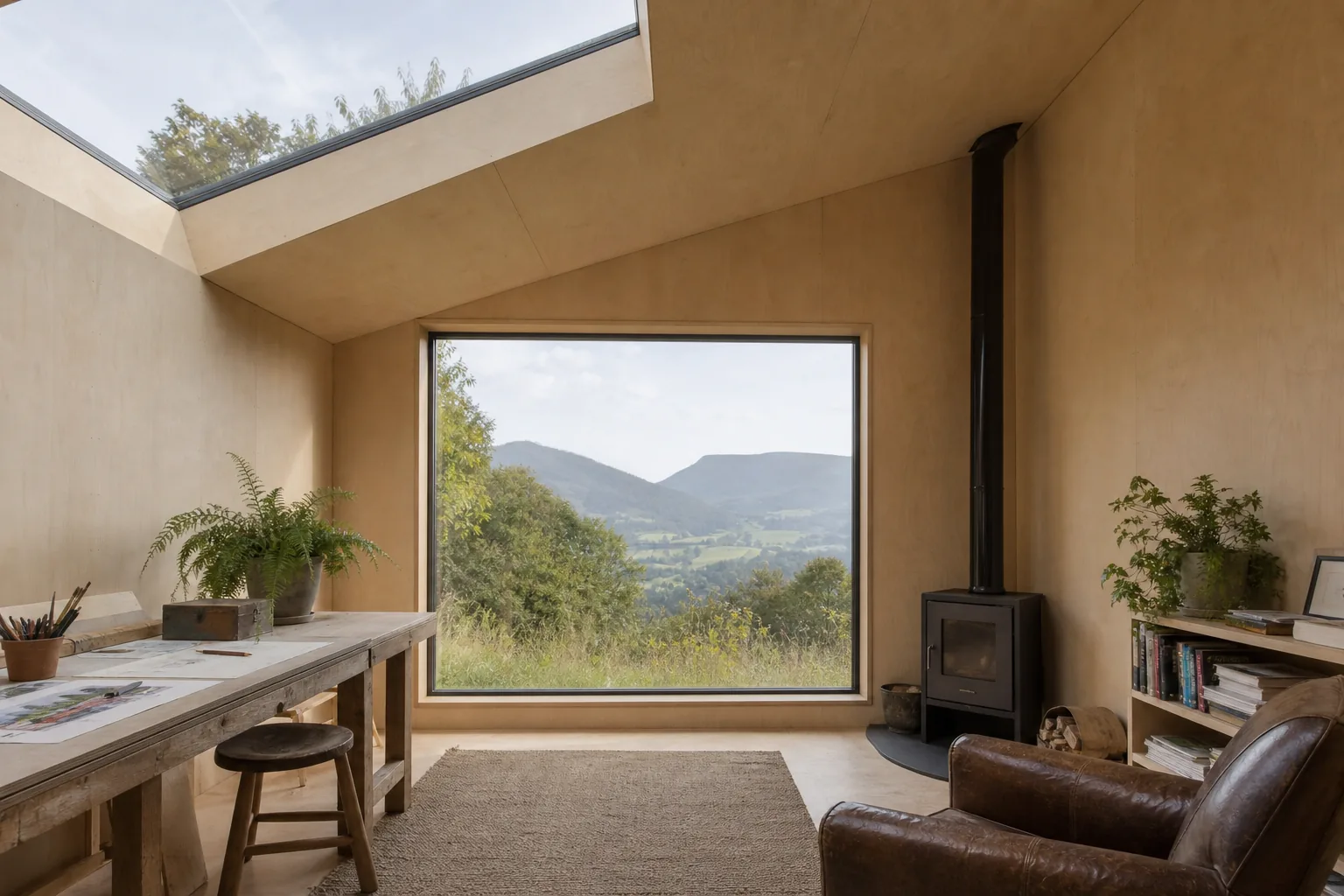 Charred Timber Garden Studio for an Artist, Crickhowell, Powys