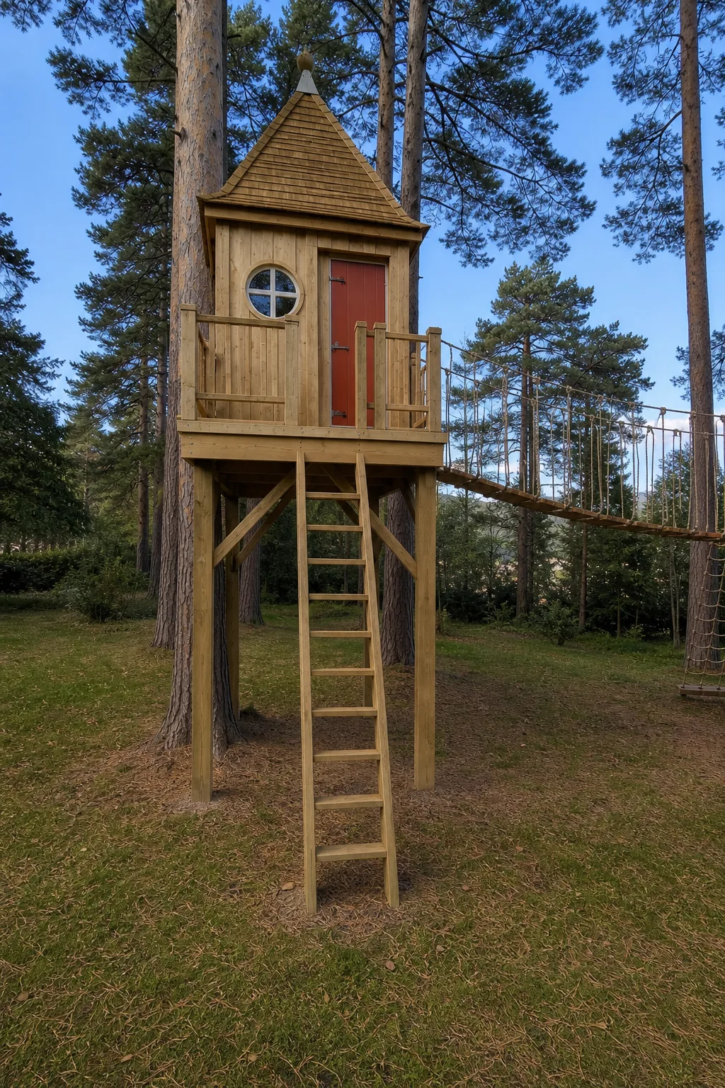 Children's Tree House with a Slide and Rope Bridge in Pitlochry, Perthshire, photo 3 of 3