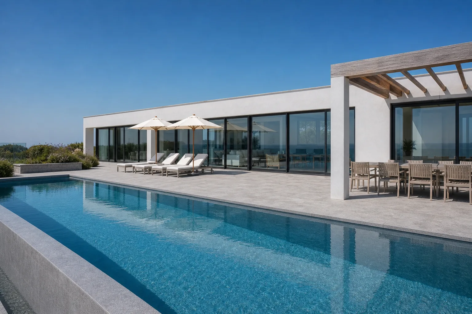 Clifftop Pool and Granite Terrace Above the Sea in St Ives, Cornwall, photo 3 of 4