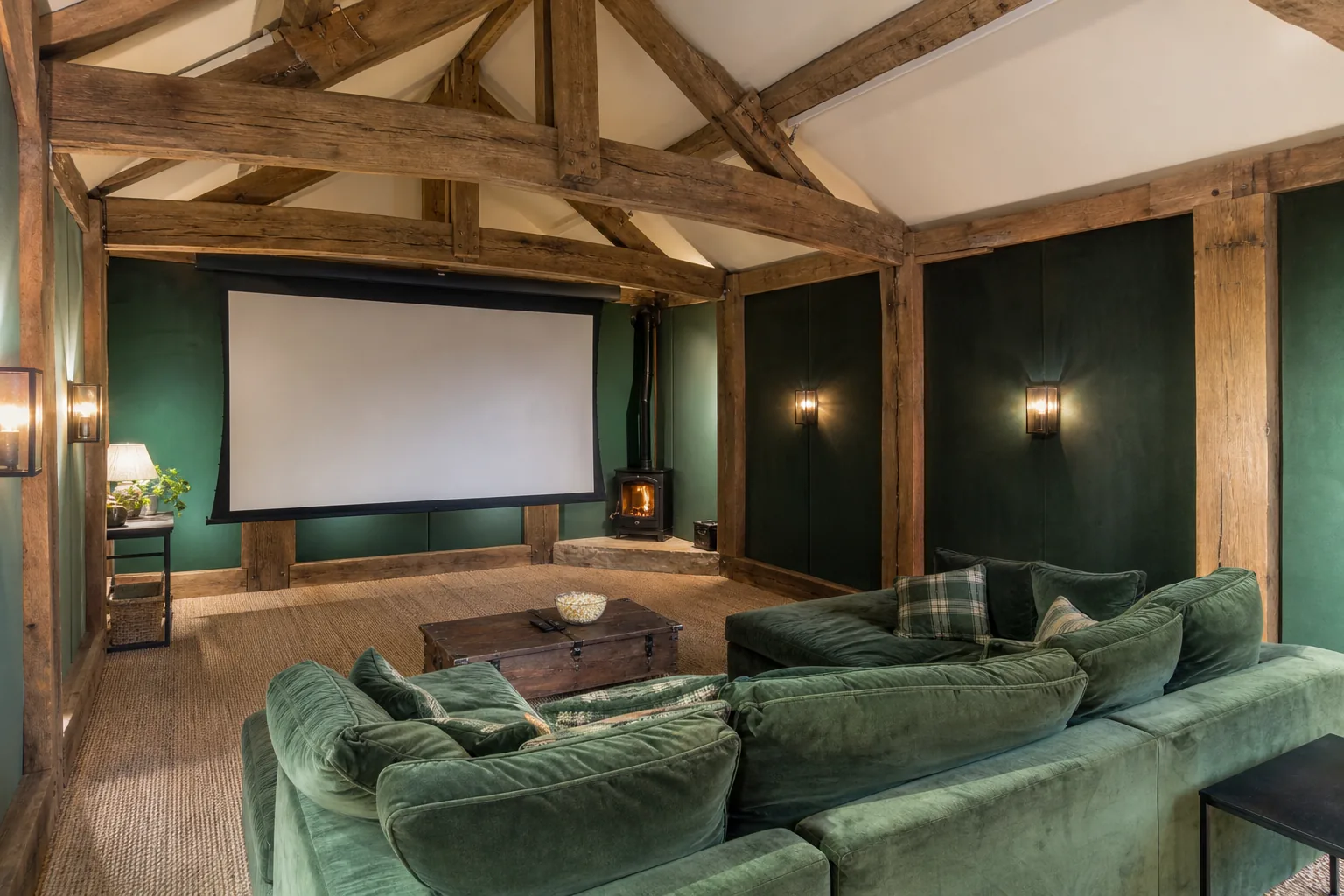 Cotswold Stone Barn Turned into a Cinema Room, Chipping Campden, Gloucestershire