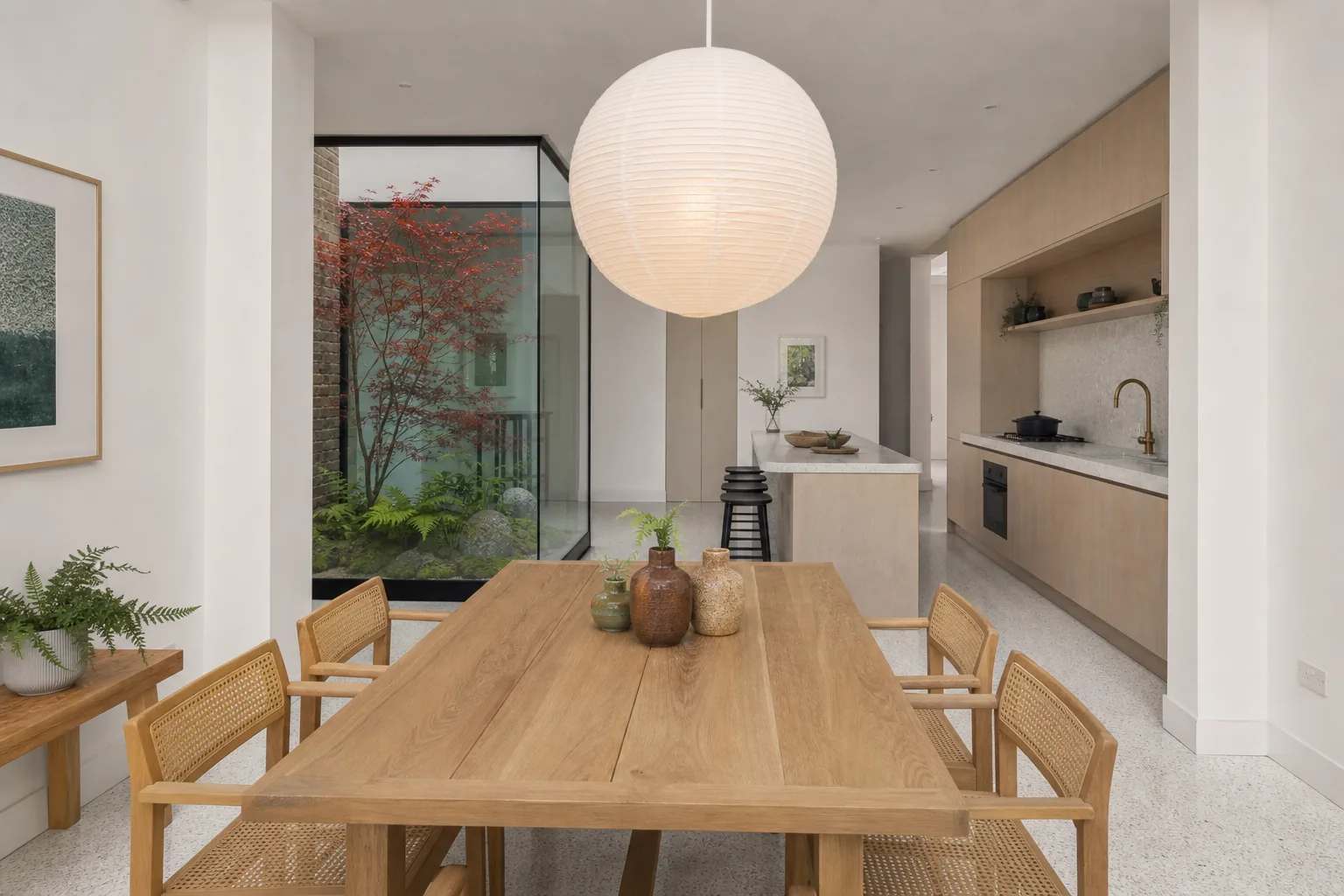Open Plan Kitchen Around a Glass Roofed Courtyard in Islington, London, photo 2 of 4
