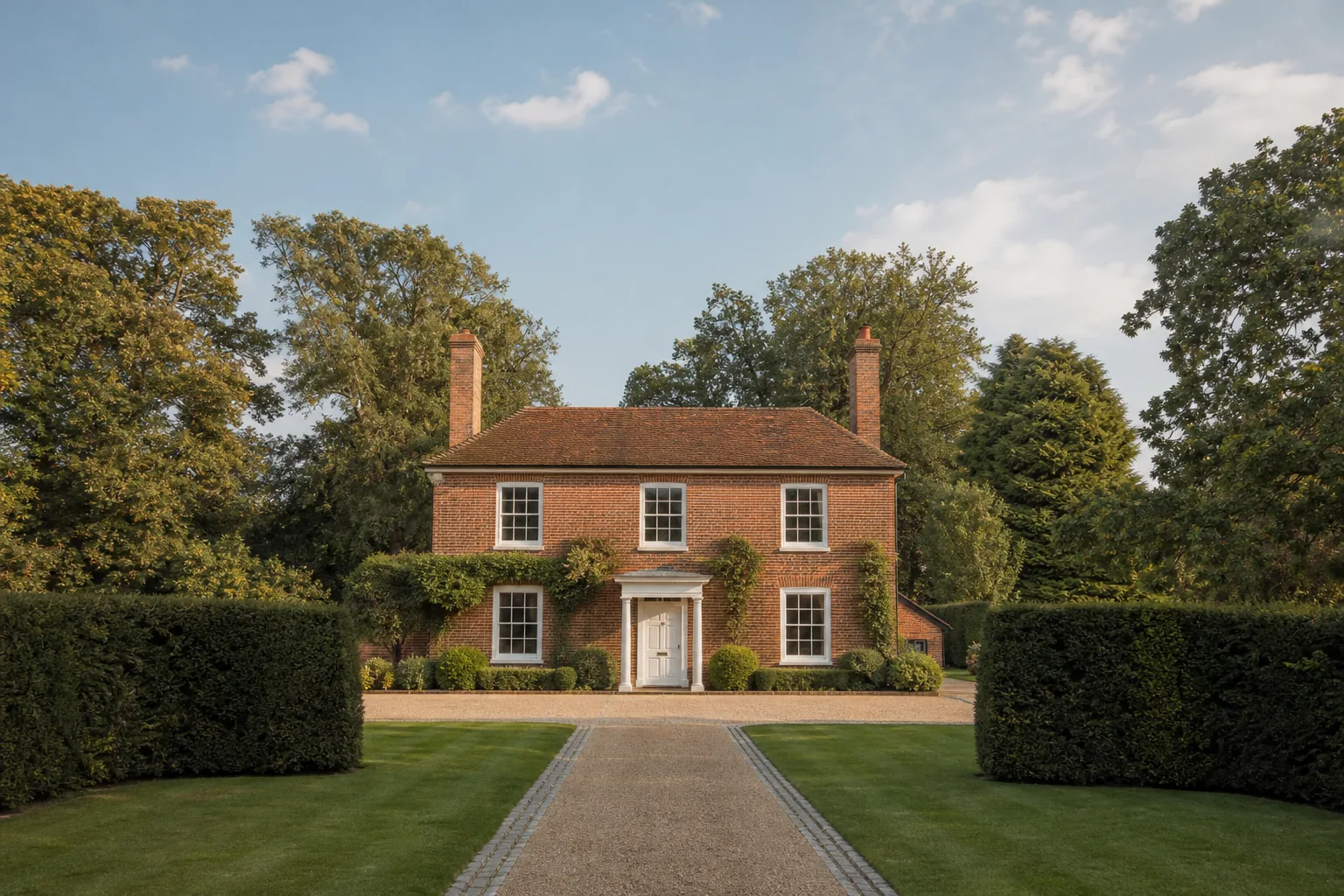Country House Gravel Driveway with Granite Setts, Brockenhurst, New Forest