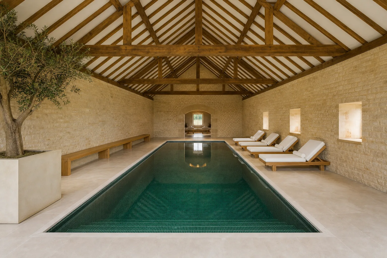 Indoor Pool in a Converted Cotswold Stone Barn in Chipping Campden, Gloucestershire, photo 2 of 5