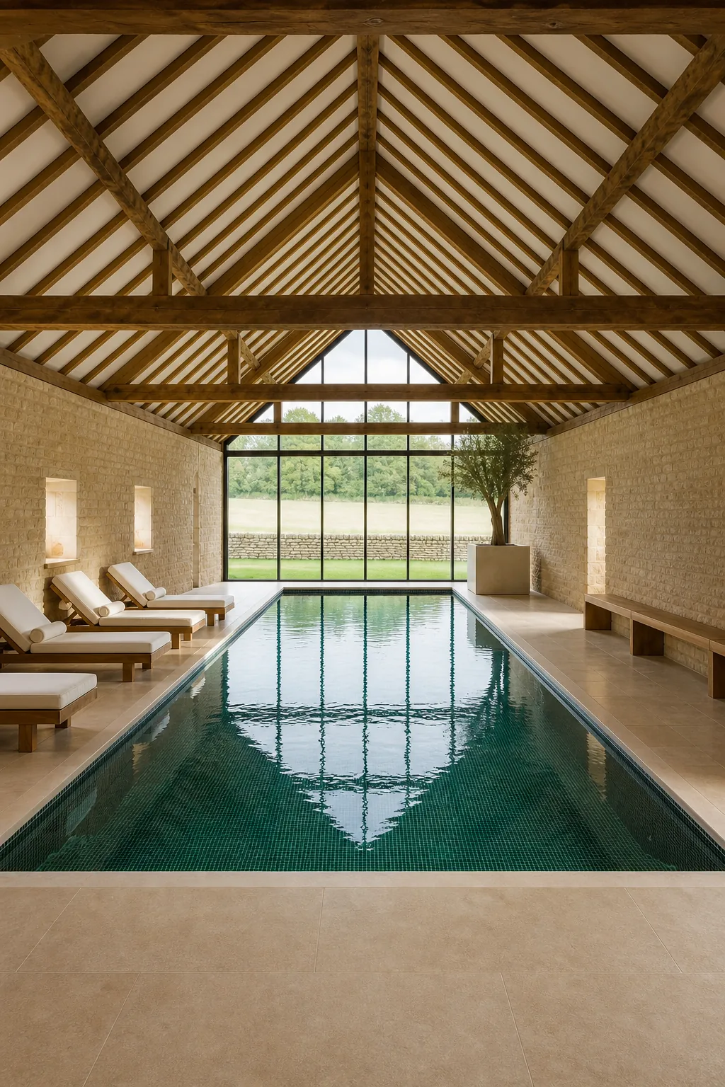 Indoor Pool in a Converted Cotswold Stone Barn in Chipping Campden, Gloucestershire, photo 4 of 5