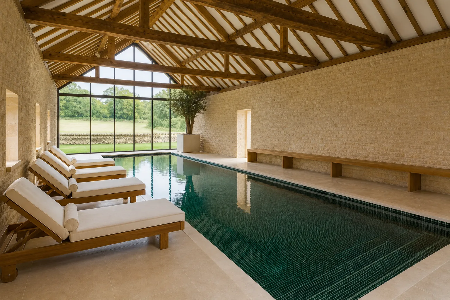 Indoor Pool in a Converted Cotswold Stone Barn in Chipping Campden, Gloucestershire, photo 5 of 5
