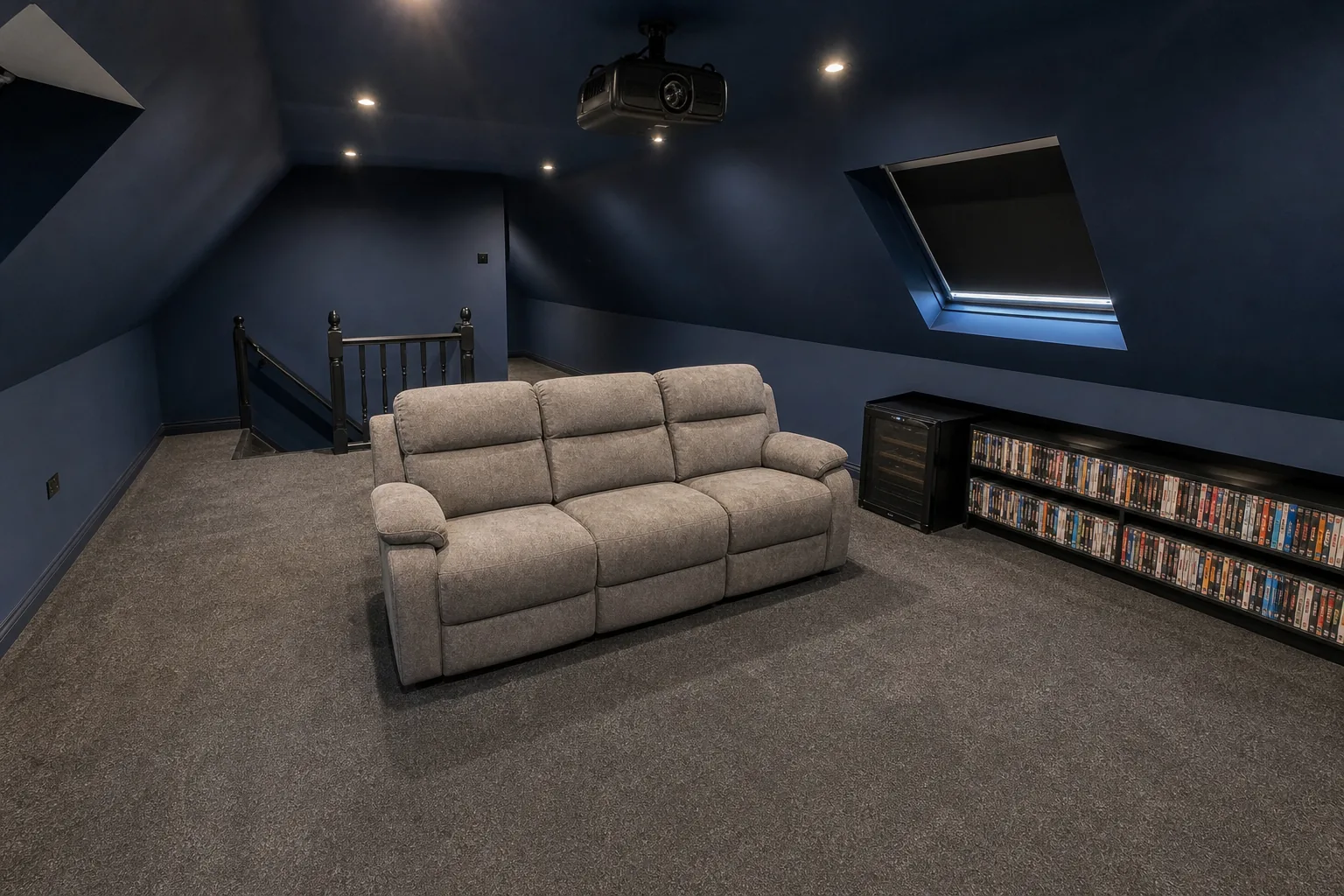 Loft Cinema Room with a Projector Screen in Sutton Coldfield, West Midlands, photo 2 of 3