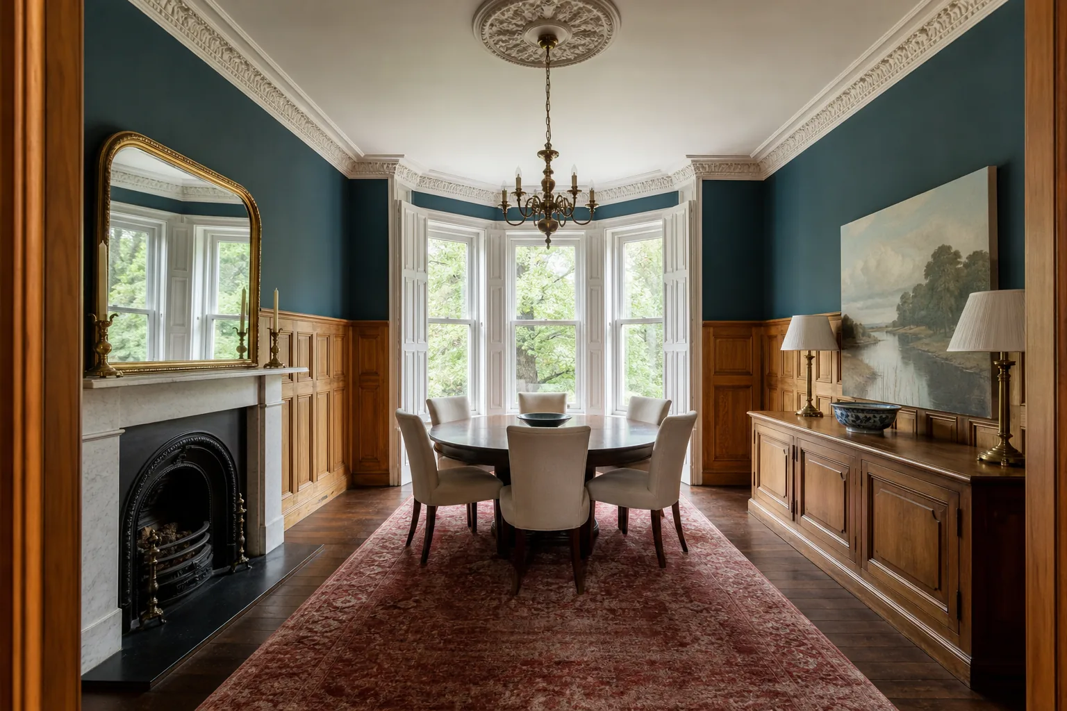 Panelled Dining Room in a Red Sandstone Villa in Bearsden, Glasgow, photo 1 of 4