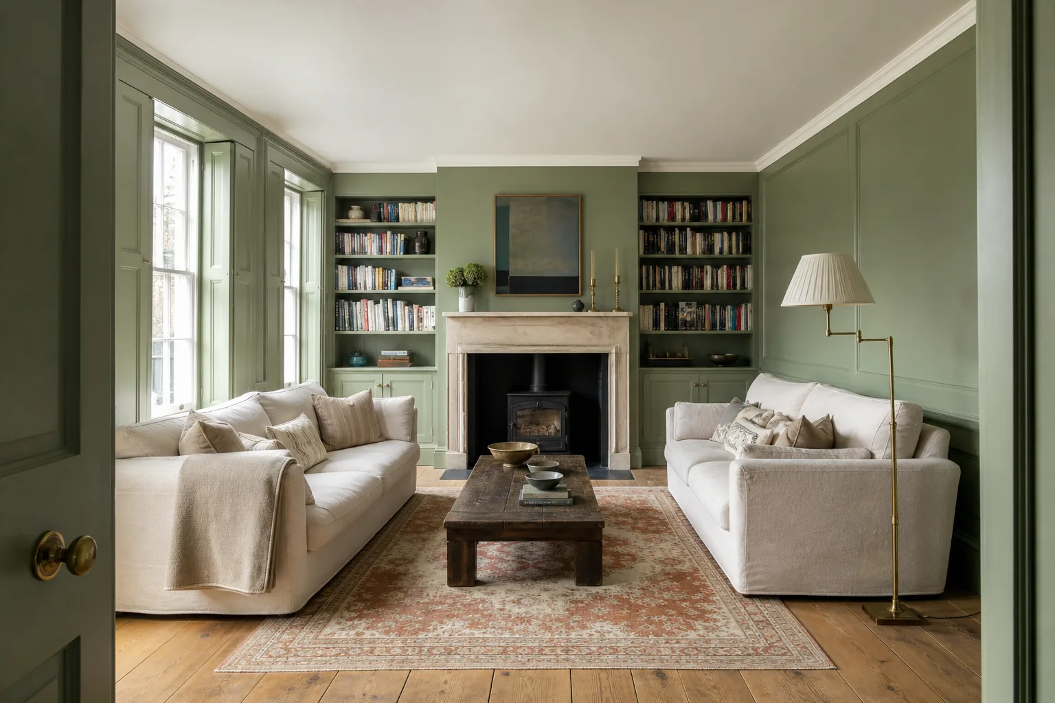 Panelled Living Room with a Wood Burner, Chichester, West Sussex