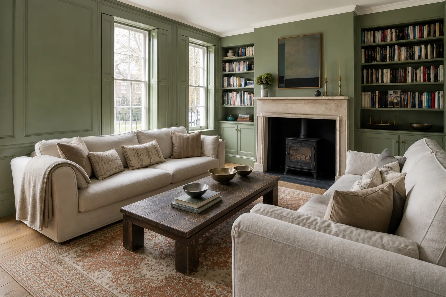 Panelled Living Room with a Wood Burner in Chichester, West Sussex, photo 4 of 4
