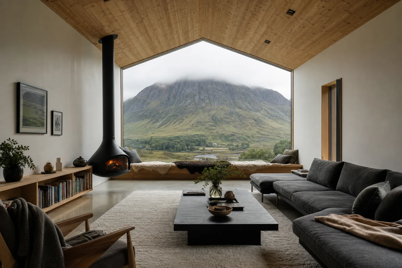 Highland Living Room with a Huge Picture Window, Glencoe, Highlands