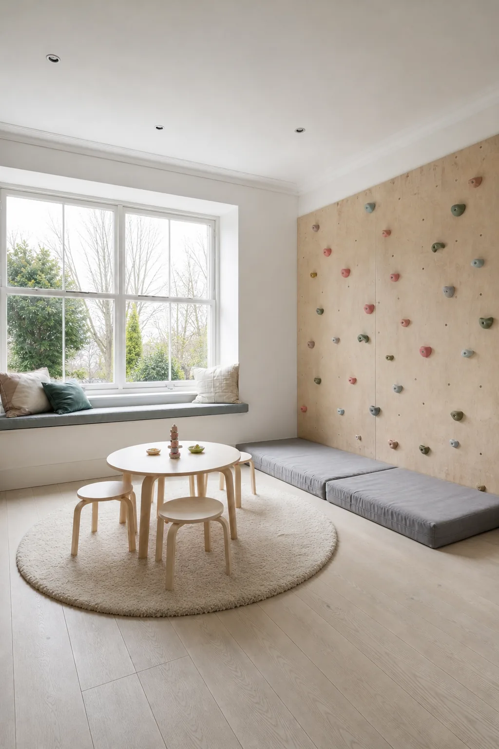 Scandi Playroom with a Climbing Wall and Reading Nook in Holywood, County Down, photo 3 of 4