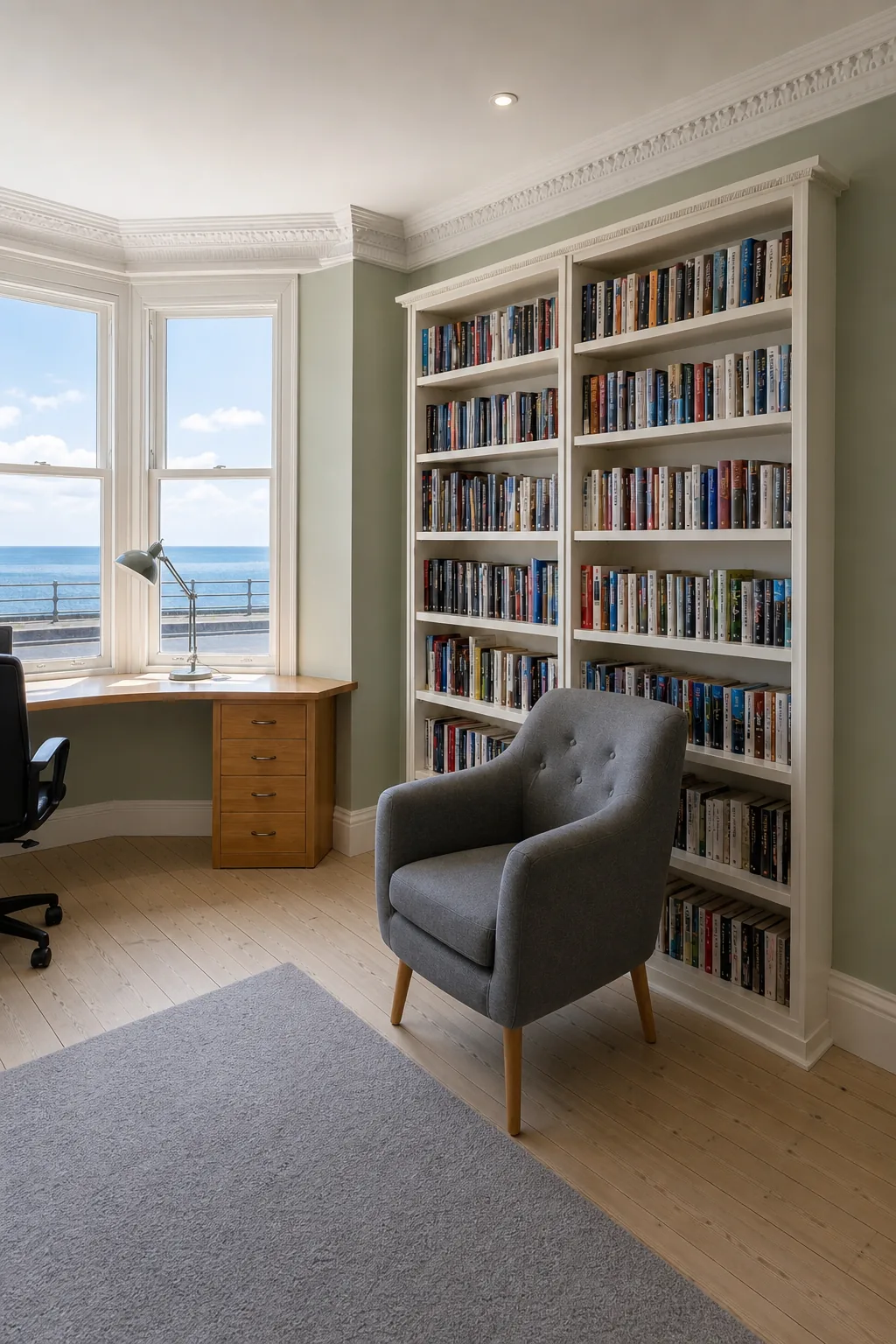 Bay Window Home Office in a Seafront Townhouse in Llandudno, Conwy, photo 3 of 3