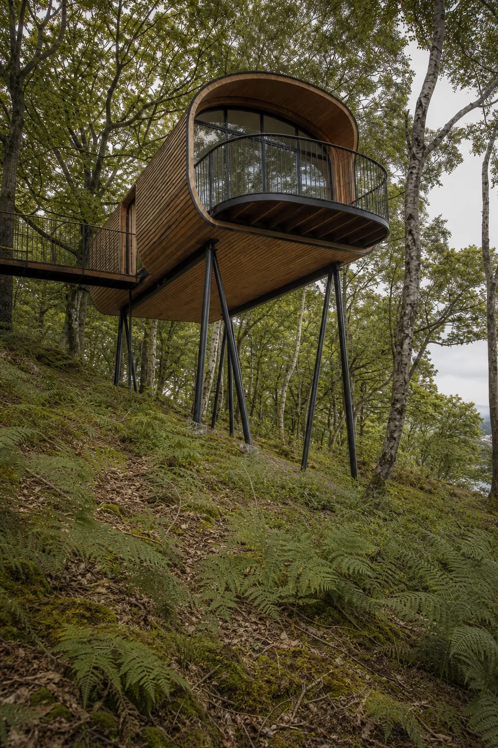 Guest Tree House on Stilts Above a Lake District Wood in Windermere, Cumbria, photo 3 of 4