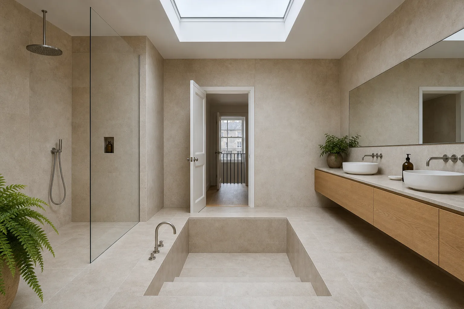 Spa Bathroom with a Sunken Stone Bath in Stockbridge, Edinburgh, photo 2 of 4