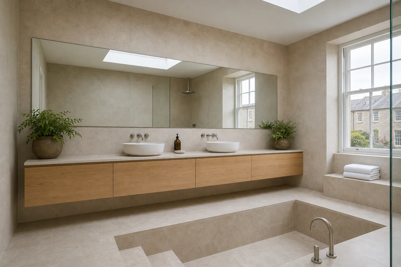 Spa Bathroom with a Sunken Stone Bath in Stockbridge, Edinburgh, photo 4 of 4