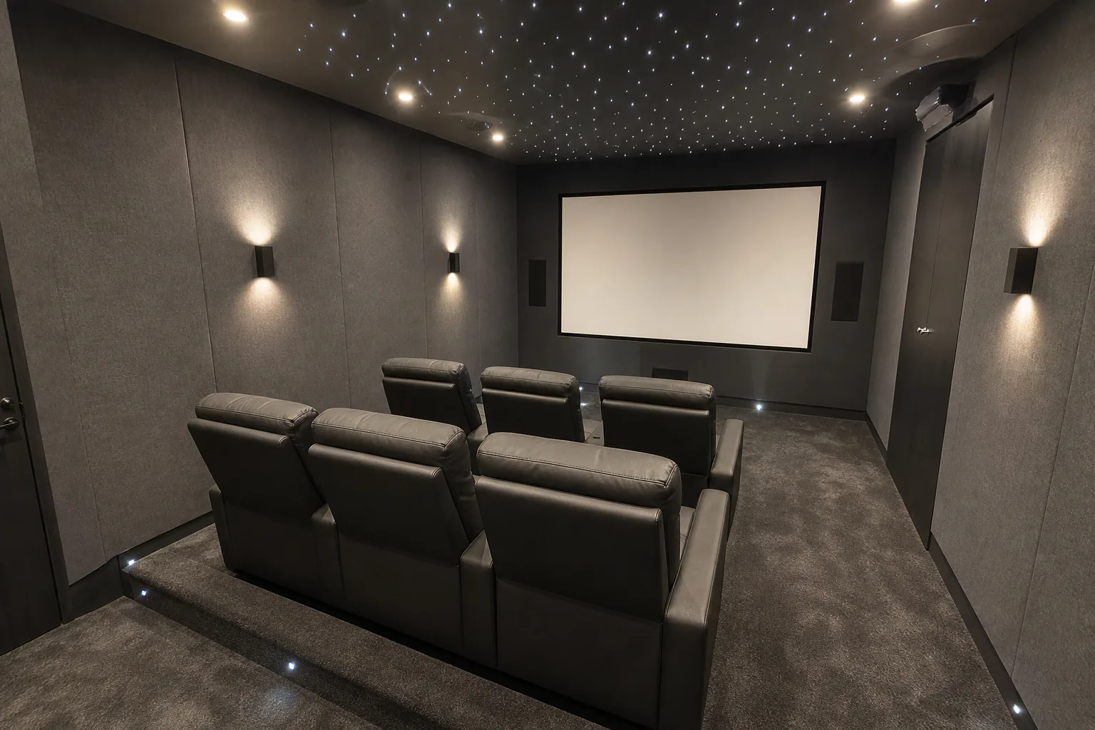 Basement Cinema Room with Tiered Seating, Wimbledon, London