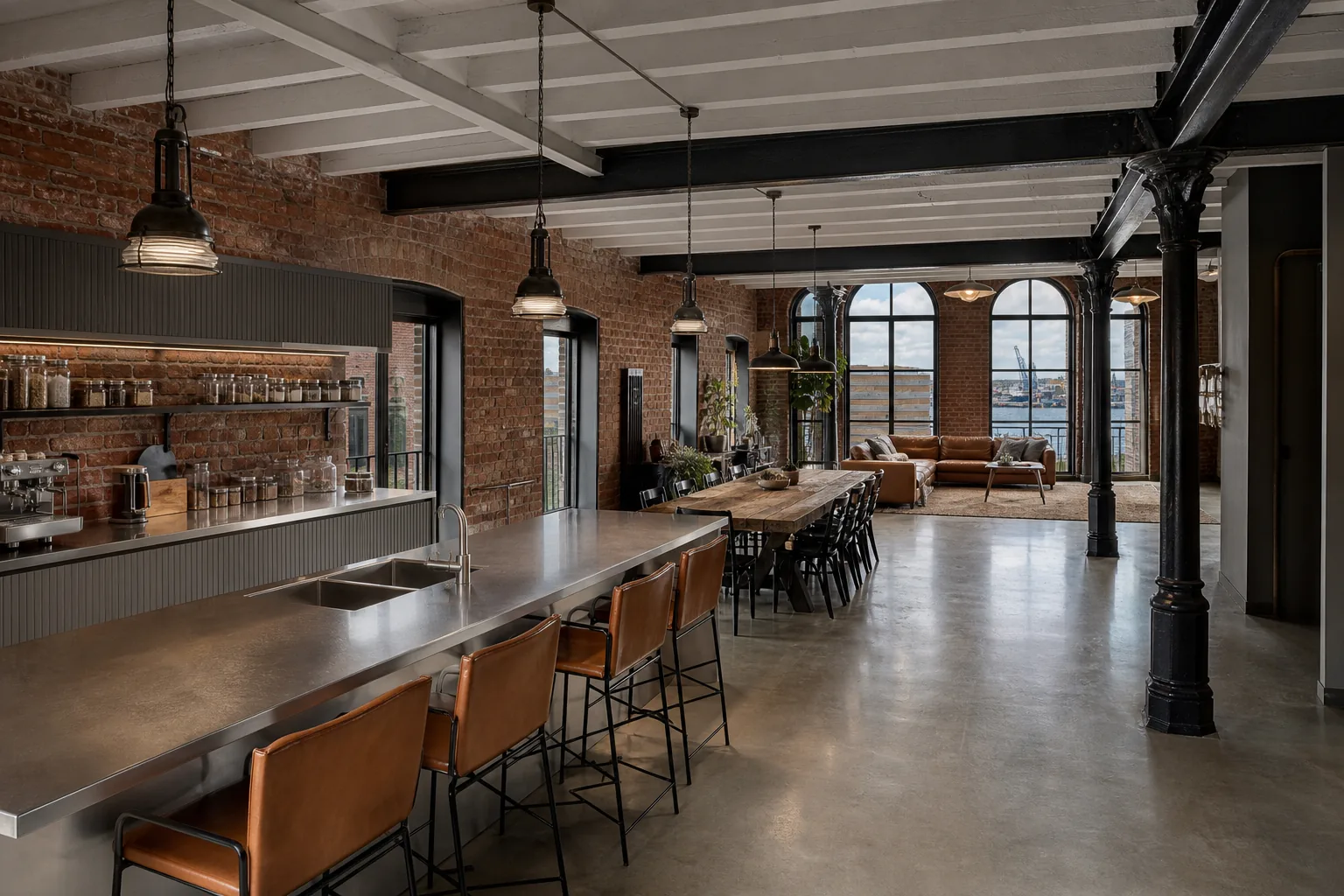 Warehouse Loft Open Plan Kitchen, Spike Island, Bristol
